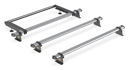 Van Guard ULTI Bar Trade (Steel) - 3 Roof Bars for Ford Transit Custom 2023-Onwards with Roller Bundle | L1 | H1 | Tailgate