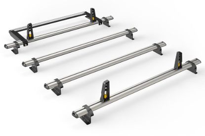 Van Guard ULTI Bar+ (Aluminium) - 4 Roof Bars for Ford Transit 2000-2014 with Roller Bundle | L1, L2, L3 | H2