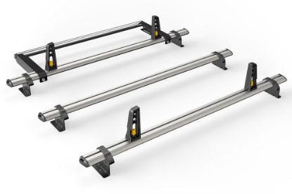 Van Guard ULTI Bar+ (Aluminium) - 3 Roof Bars for Vauxhall Vivaro 2001-2014 with Roller Bundle | L1, L2 | H2 | Twin Rear Doors