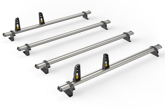 Picture of Van Guard ULTI Bar+ (Aluminium) - 4 Roof Bars for Nissan NV300 2016-Onwards with Roller Bundle | L1, L2 | H2 | Twin Rear Doors | VG211-4#VGR-03