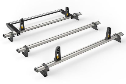 Van Guard ULTI Bar+ (Aluminium) - 3 Roof Bars for Vauxhall Movano 2010-2021 with Roller Bundle | L1, L2, L3, L4 | H1, H2 | Twin Rear Doors