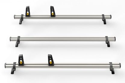 Picture of Van Guard ULTI Bar+ (Aluminium) - 3 Roof Bars for Ford Transit Custom 2013-2023 with Roller Bundle | L1, L2 | H1 | Twin Rear Doors | VG304-3#VGR-09
