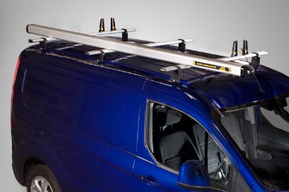 Picture of Van Guard 3 UltiBar+ Roof Bars with Roller and 3m Pipe Carrier Bundle for Ford Transit Custom 2013-2023 | L1, L2 | H1 | Twin Rear Doors | VG304-3#VGR-09#VG400-3