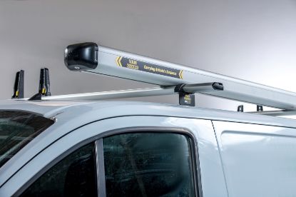 Picture of Van Guard 3 UltiBar+ Roof Bars with Roller and 3m Pipe Carrier Bundle for Ford Transit Custom 2013-2023 | L1, L2 | H1 | Twin Rear Doors | VG304-3#VGR-09#VG400-3