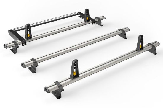 Van Guard ULTI Bar+ (Aluminium) - 3 Roof Bars for Nissan NV300 2016-Onwards with Roller Bundle | L1, L2 | H1 | Tailgate