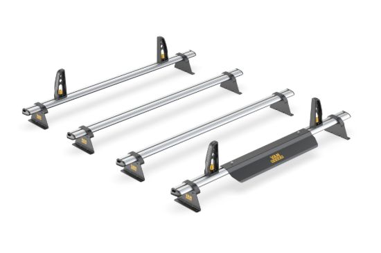 Picture of Van Guard ULTI Bar+ (Aluminium) - 4 Roof Bars for Renault Trafic 2014-Onwards with Roller Bundle | L1, L2 | H1 | Tailgate | VG315-4#VGR-30