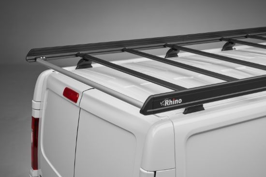 Picture of Rhino KammEdge Black Roof Rack 3.0m long x 1.4m wide for Mercedes Vito 2015-Onwards | L2 | H1 | Tailgate | LB513