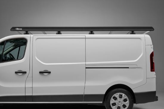 Picture of Rhino KammEdge Black Roof Rack 3.0m long x 1.6m wide for Nissan NV400 2010-2024 | L1 | H1 | Twin Rear Doors | LB604