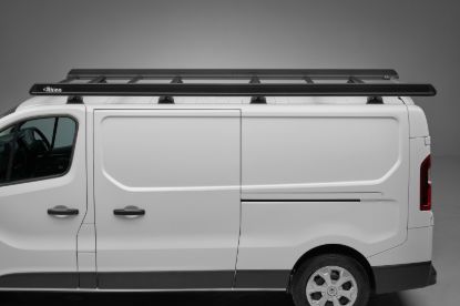 Picture of Rhino KammEdge Black Roof Rack 3.0m long x 1.6m wide for Renault Master 2010-2024 | L1 | H1 | Twin Rear Doors | LB604