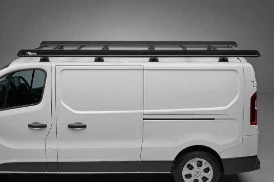 Picture of Rhino KammEdge Black Roof Rack 4.4m long x 1.6m wide for Vauxhall Movano 2010-2021 | L4 | H2 | Twin Rear Doors | LB607