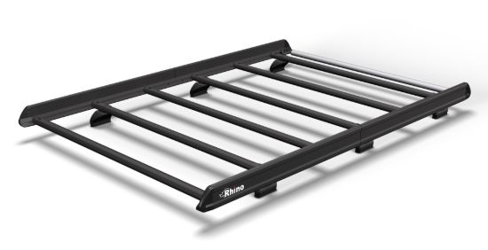 Rhino KammEdge Black Roof Rack 2.8m long x 1.4m wide for Ford Transit Custom 2023-Onwards | L1 | H1 | Tailgate