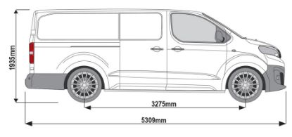 Picture of Rhino KammEdge Black Roof Rack 2.4m long x 1.4m wide for Fiat Scudo 2022-Onwards | L1 | H1 | Tailgate | LB662