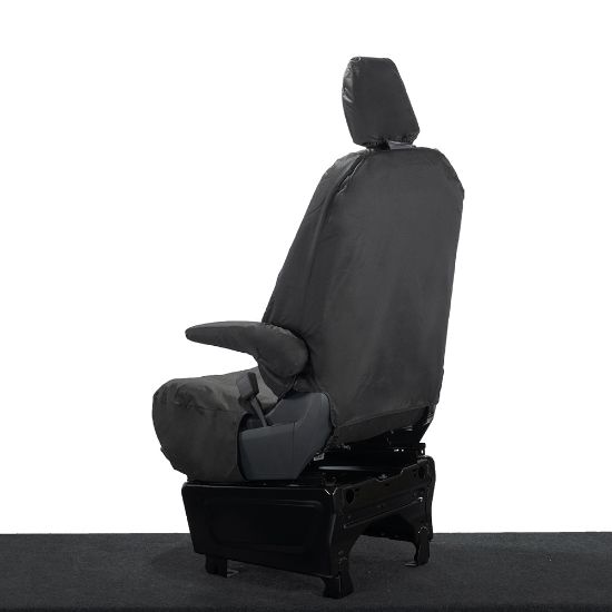 Picture of UK Custom Covers Ford Transit Custom Seat Covers Cotton-Backed PU (2023+) - Driver Only / Black | SC1264B
