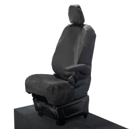 Picture of UK Custom Covers Ford Transit Custom Seat Covers Cotton-Backed PU (2023+) - Driver Only / Black | SC1264B