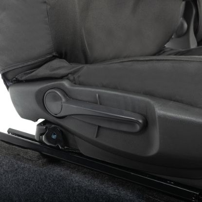 Picture of UK Custom Covers Vauxhall Vivaro Seat Covers Cotton-Backed PU (2014-2019) - Front Single/Double Split Passenger Base WITH Folding Middle Seat - Black | SC147B
