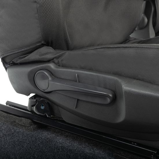 Picture of UK Custom Covers Vauxhall Vivaro Seat Covers Cotton-Backed PU (2014-2019) - Front Single/Double Split Passenger Base WITH Folding Middle Seat - Black | SC147B