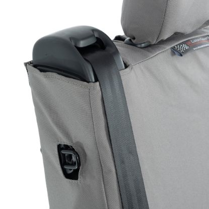 Picture of UK Custom Covers Vauxhall Vivaro Seat Covers Cotton-Backed PU (2014-2019) - Front Single/Double Split Passenger Base WITH Folding Middle Seat - Grey | SC147G