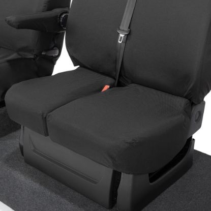 Picture of UK Custom Covers Vauxhall Vivaro Seat Covers Cotton-Backed PU (2014-2019) - Front Single/Double Split Passenger Base NO Folding Middle Seat | SC188B