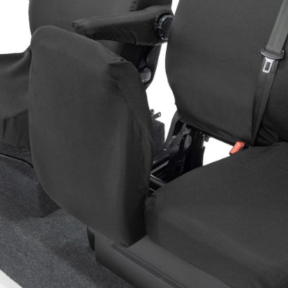 Picture of UK Custom Covers Vauxhall Vivaro Seat Covers Cotton-Backed PU (2014-2019) - Front Single/Double Split Passenger Base NO Folding Middle Seat | SC188B