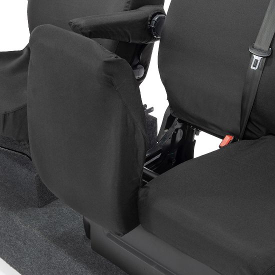 Picture of UK Custom Covers Vauxhall Vivaro Seat Covers Cotton-Backed PU (2014-2019) - Front Single/Double Split Passenger Base NO Folding Middle Seat | SC188B