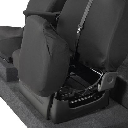 Picture of UK Custom Covers Vauxhall Vivaro Seat Covers Cotton-Backed PU (2014-2019) - Front & Rear - Split Front Passenger Base NO Folding Middle Seat | SC188B-189B