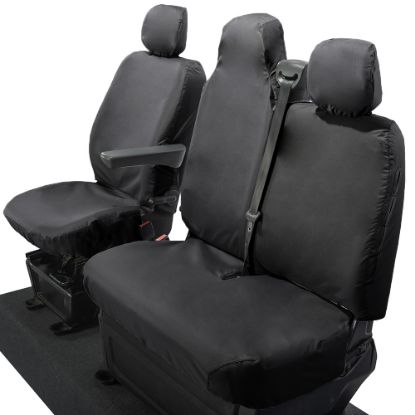 Picture of UK Custom Covers Vauxhall Movano Seat Covers Cotton-Backed PU (2010-2022) - Front With Folding Middle Seat & No Split Passenger Base | SC236B