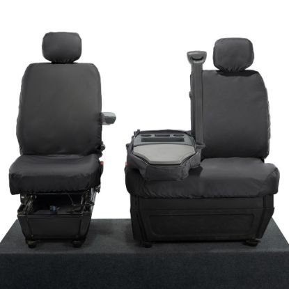 Picture of UK Custom Covers Vauxhall Movano Seat Covers Cotton-Backed PU (2010-2022) - Front With Folding Middle Seat & No Split Passenger Base | SC236B