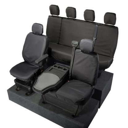 Picture of UK Custom Covers Vauxhall Movano Seat Covers Cotton-Backed PU (2010-2022) - Front & Rear With Folding Middle Seat & No Split Passenger Base | SC236B-416B