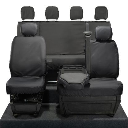 Picture of UK Custom Covers Vauxhall Movano Seat Covers Cotton-Backed PU (2010-2022) - Front & Rear With Folding Middle Seat & No Split Passenger Base | SC236B-416B
