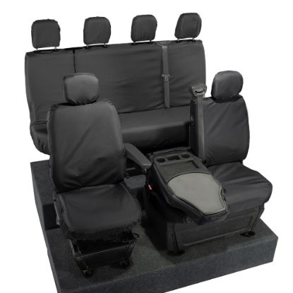 Picture of UK Custom Covers Vauxhall Movano Seat Covers Cotton-Backed PU (2010-2022) - Front & Rear With Folding Middle Seat & No Split Passenger Base | SC236B-416B