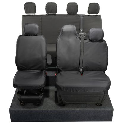 Picture of UK Custom Covers Vauxhall Movano Seat Covers Cotton-Backed PU (2010-2022) - Front & Rear With Folding Middle Seat & No Split Passenger Base | SC236B-416B