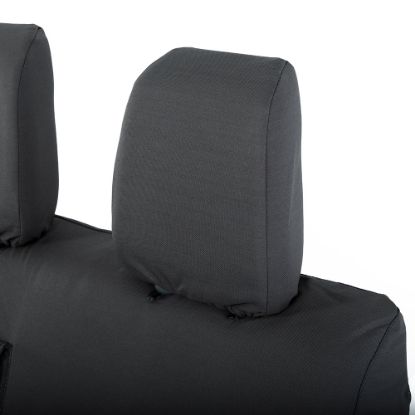 Picture of UK Custom Covers Vauxhall Vivaro Seat Covers Cotton-Backed PU (2019 Onwards) - Front Single/Double Split Passenger Base WITH Pull Down Tray | SC294B