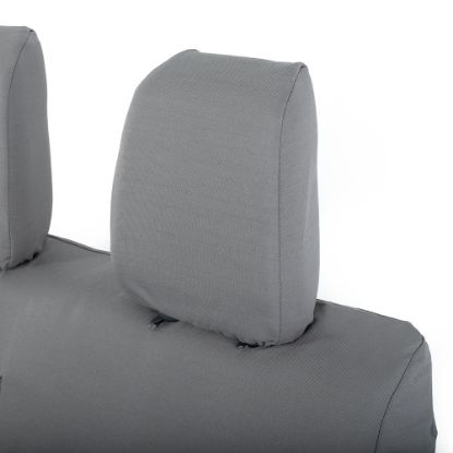 Picture of UK Custom Covers Vauxhall Vivaro Seat Covers Cotton-Backed PU (2019 Onwards) - Front Single/Double Split Passenger Base WITH Pull Down Tray - Grey | SC294G