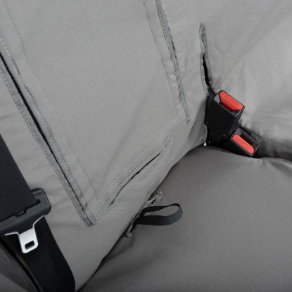 Picture of UK Custom Covers Vauxhall Vivaro Seat Covers Cotton-Backed PU (2019 Onwards) - Front Single/Double Split Passenger Base WITH Pull Down Tray - Grey | SC294G