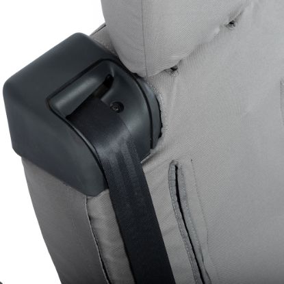 Picture of UK Custom Covers Vauxhall Vivaro Seat Covers Cotton-Backed PU (2019 Onwards) - Front Single/Double Split Passenger Base WITH Pull Down Tray - Grey | SC294G