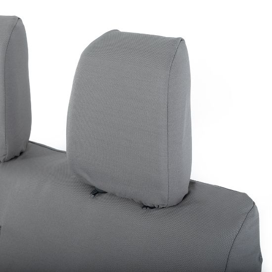Picture of UK Custom Covers Vauxhall Vivaro Seat Covers Cotton-Backed PU (2019 Onwards) - Front & Rear Single/Double Split Passenger Base WITH Pull Down Tray - Grey | SC294G-422G
