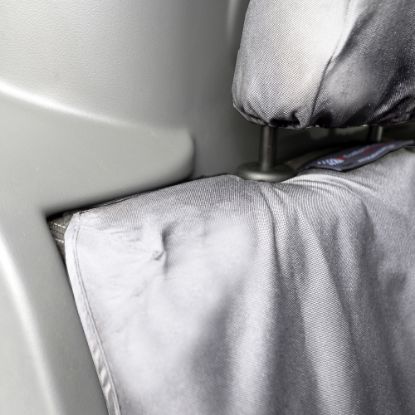 Picture of UK Custom Covers Vauxhall Vivaro Seat Covers Cotton-Backed PU (2019 Onwards) - Front & Rear Single/Double Split Passenger Base WITH Pull Down Tray - Grey | SC294G-422G