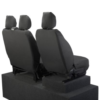 Picture of UK Custom Covers Vauxhall Vivaro Seat Covers Cotton-Backed PU (2014-2019) - Front Single/Double NO Split Passenger Seat | SC296B