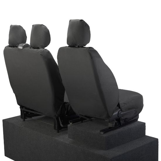 Picture of UK Custom Covers Vauxhall Vivaro Seat Covers Cotton-Backed PU (2014-2019) - Front Single/Double NO Split Passenger Seat | SC296B