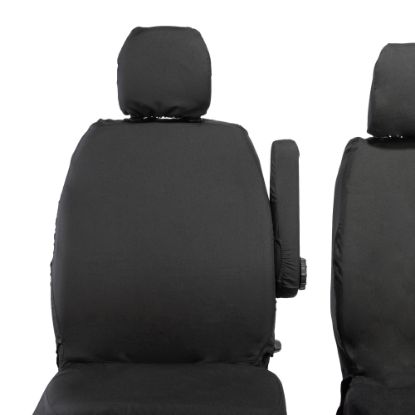 Picture of UK Custom Covers Vauxhall Vivaro Seat Covers Cotton-Backed PU (2014-2019) - Front Single/Double NO Split Passenger Seat | SC296B