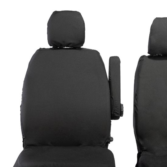 Picture of UK Custom Covers Vauxhall Vivaro Seat Covers Cotton-Backed PU (2014-2019) - Front Single/Double NO Split Passenger Seat | SC296B
