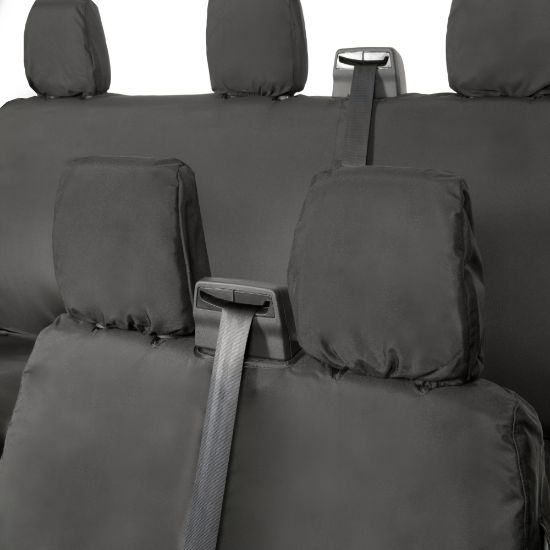 Picture of UK Custom Covers Ford Transit Custom Seat Covers Cotton-Backed PU (2023+) - Front & Rear (6 Seat With Front No Down Tray) - Black | SC335B-131B