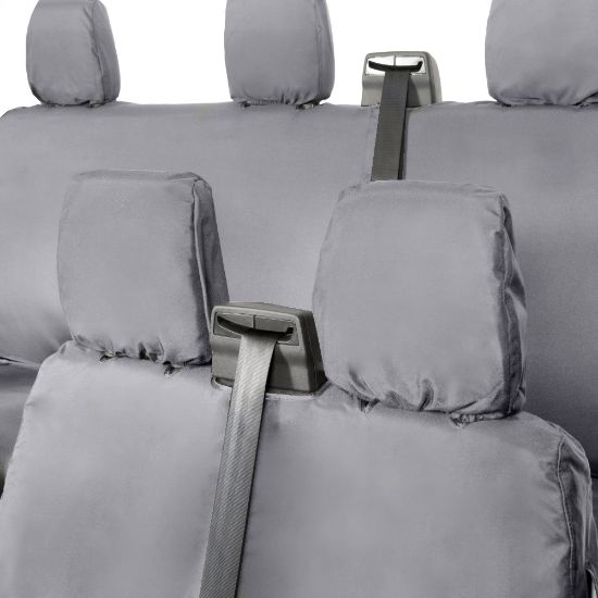 Picture of UK Custom Covers Ford Transit Custom Seat Covers Cotton-Backed PU (2023+) - Front & Rear (6 Seat With Front No Down Tray) - Grey | SC335G-131G