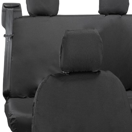 Picture of UK Custom Covers Ford Transit Custom Seat Covers Cotton-Backed PU (2023+) - Front & Rear (5 Seats) - Black | SC336B-131B
