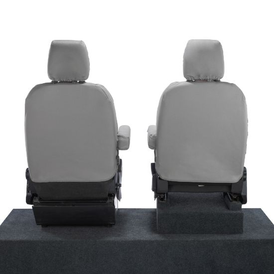 Picture of UK Custom Covers Ford Transit Custom Seat Covers Cotton-Backed PU (2023+) - Front (single/single) - Grey | SC336G