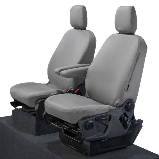 Picture of UK Custom Covers Ford Transit Custom Seat Covers Cotton-Backed PU (2023+) - Front (single/single) - Grey | SC336G