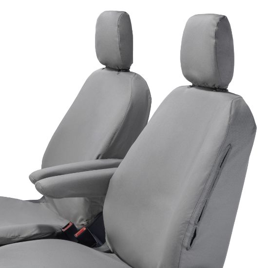 Picture of UK Custom Covers Ford Transit Custom Seat Covers Cotton-Backed PU (2023+) - Front (single/single) - Grey | SC336G