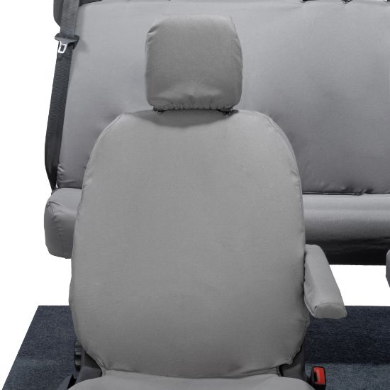Picture of UK Custom Covers Ford Transit Custom Seat Covers Cotton-Backed PU (2023+) - Front & Rear (5 seats) - Grey | SC336G-131G