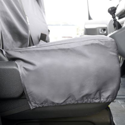 Picture of UK Custom Covers Vauxhall Vivaro Seat Covers Cotton-Backed PU (2019 Onwards) - Front Single/Double NO Split Passenger Base NO Pull Down Tray - Grey | SC367G