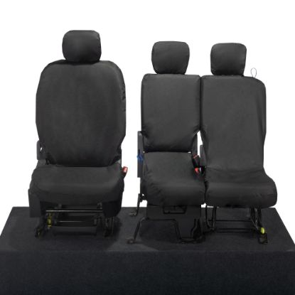 Picture of UK Custom Covers Toyota Proace City Front Seat Covers Cotton-Backed PU (2019 Onwards) - Black | SC403B